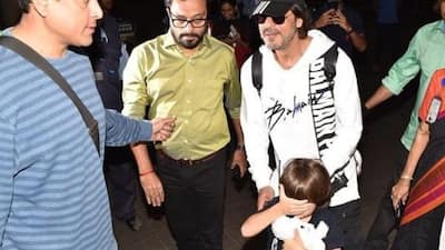 Shah Rukh Khan's youngest son AbRam hides his face from paps