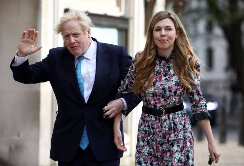 Boris Johnson and Carrie Symonds in Westminster