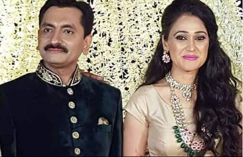 Dayaben aka Disha Vakani with hubby on reception night