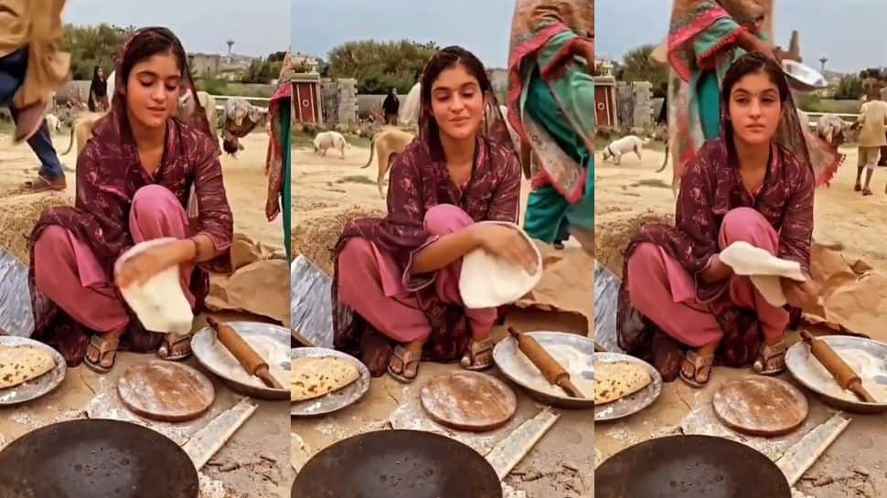 Viral video of a beautiful girl making rotis has driven netizens crazy, many call her a &#039;Bollywood actress&#039;!