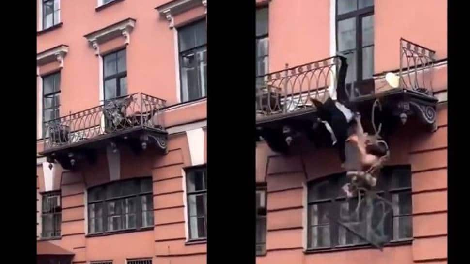 Couple arguing on balcony fall 25-feet below on footpath, video goes viral