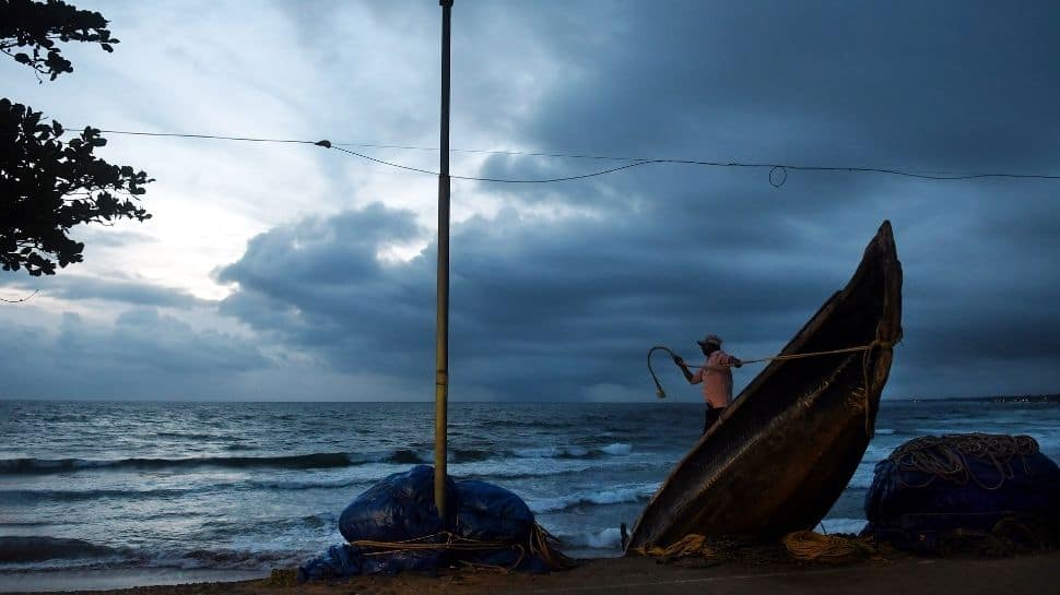 Dark clouds hover in the sky in Thiruvananthapuram 