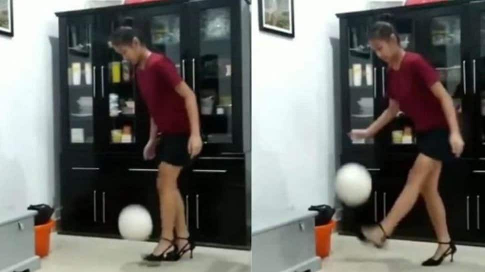 Mizoram girl leaves netizens stunned with pro juggling skills wearing high heels - WATCH viral video