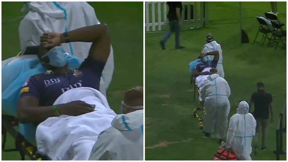 Andre Russell leaves field on stretcher after a nasty blow during PSL 2021 match - WATCH