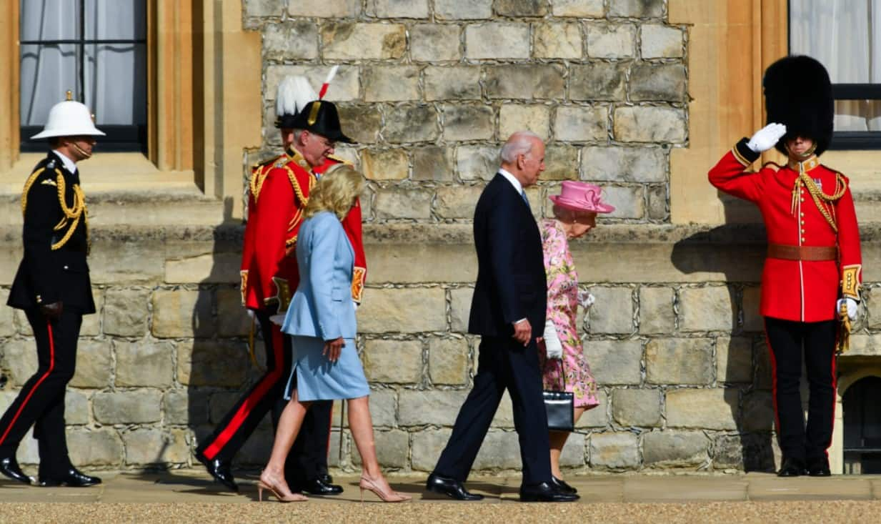 Joe Biden with Britain's Queen Elizabeth