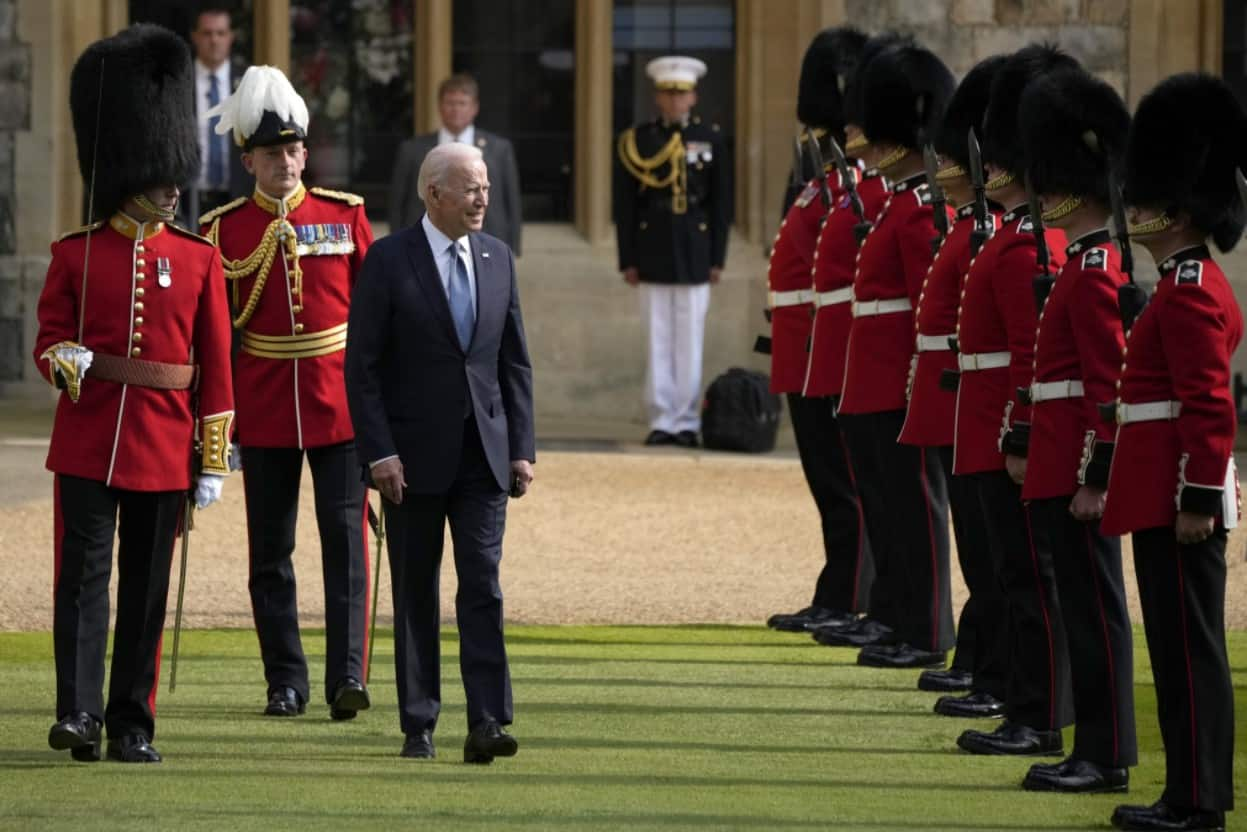 Joe Biden inspecting a Guard of Honour 