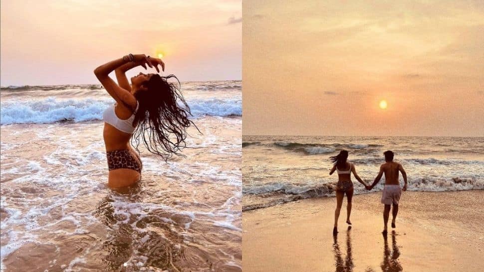 Janhvi Kapoor jazzes up beach look in ₹3k bikini top and leopard print  bottoms