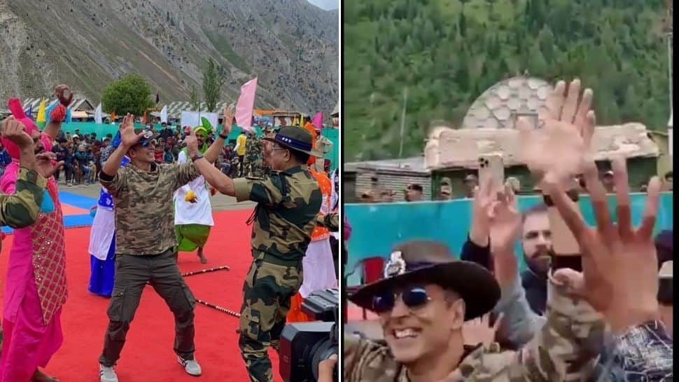 Akshay Kumar shakes a leg with BSF Jawans, locals during his Jammu & Kashmir visit - Watch!