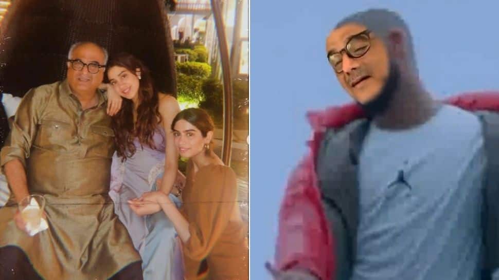 Father&#039;s Day Special: Janhvi Kapoor recreates Drake&#039;s Hotline Bling with dad Boney Kapoor - Watch