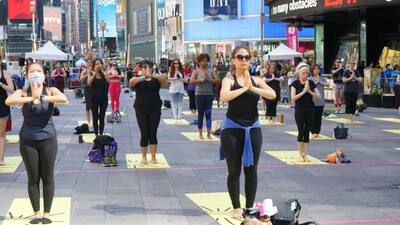 Day-long yoga celebration in Times Square