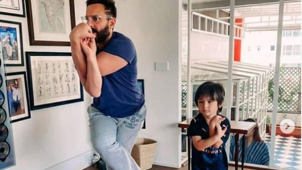  Kareena Kapoor Khan shares ‘aww-dorable’ pics of Saif Ali Khan and Taimur performing yoga asanas