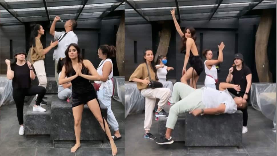 Janhvi Kapoor gets a piggyback ride from her gym trainer : Bollywood News -  Bollywood Hungama