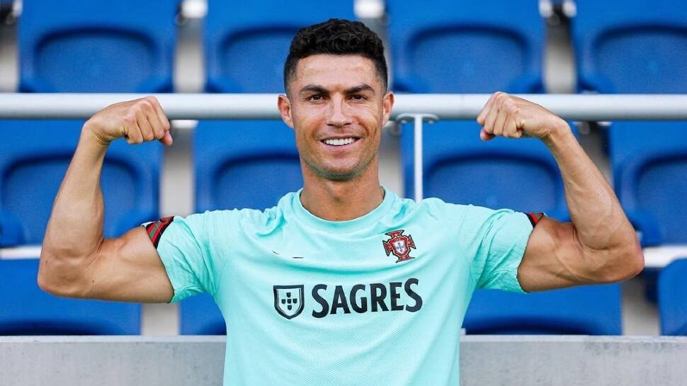 Cristiano Ronaldo became the first Portuguese footballer to score in all three group games at the UEFA Euro tournament. (Source: Twitter)