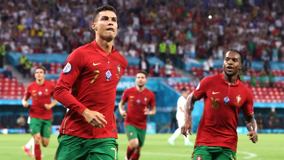 Portugal's Cristiano Ronaldo has equalled Ali Daei of Iran with a world-record 109 international goals. (Source: Twitter)