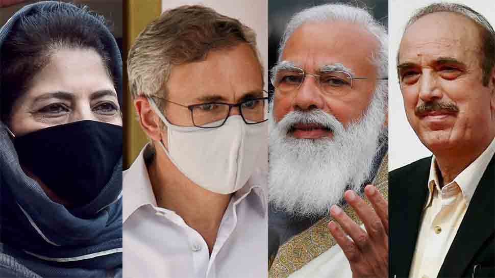 PM Narendra Modi's meeting with Jammu and Kashmir leaders begins, Mehbooba Mufti, Omar Abdullah,  Ghulam Nabi Azad present