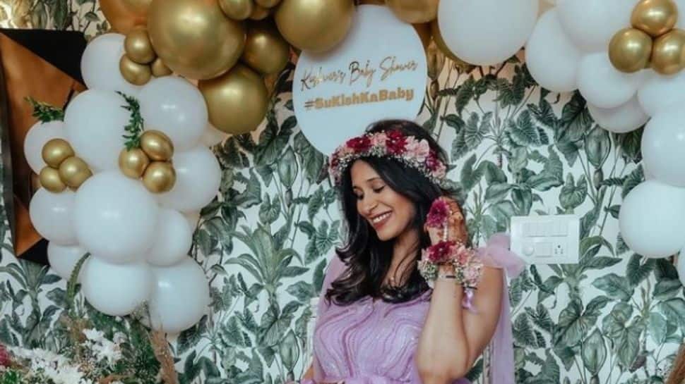 Kishwer Merchantt glows in royal purple gown at her baby shower - See inside pics!