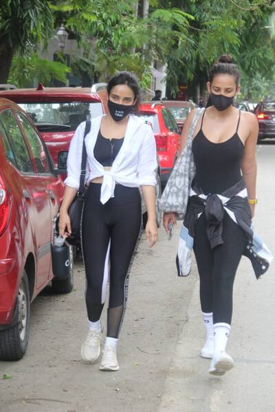 Neha Sharma and her sister Aisha Sharma spotted taking a walk
