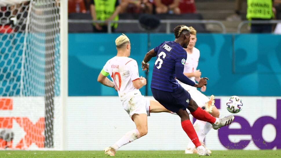 France's Paul Pogba scored a brilliant goal against Switzerland in their UEFA Euro 2020 Round of 16 match. (Source: Twitter)