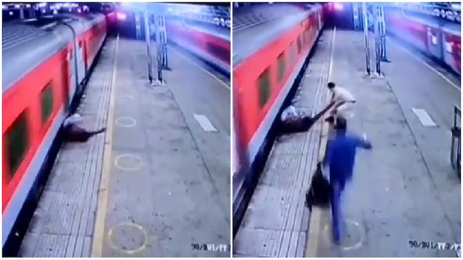 RPF constable saves passenger's life who fell while trying to get off ...