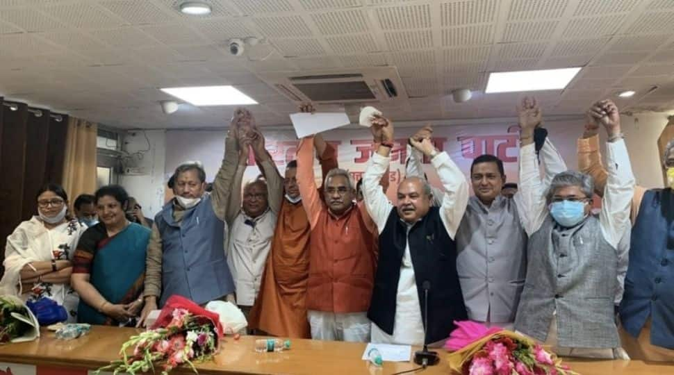 The consensus on the Uttarakhand Chief Minister was reached after the BJP legislature party meet on Saturday afternoon in Dehradun.