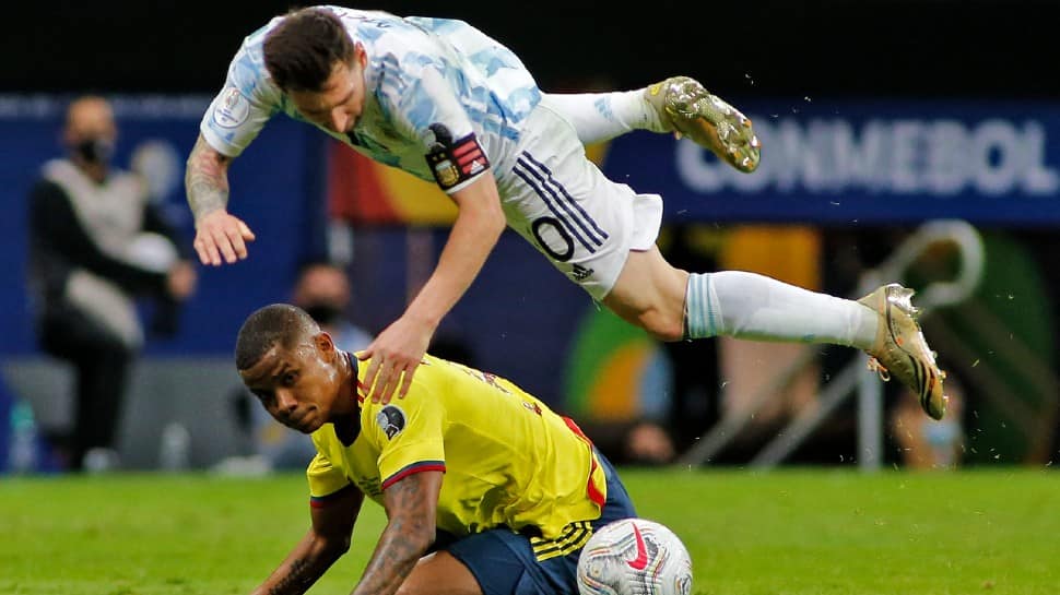 Copa America 2021 Lionel Messi plays on with a bleeding ankle against