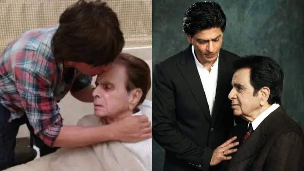 When Shah Rukh Khan rolled the red carpet for late legendary actor Dilip Kumar and wife Saira Banu - Watch When Shah Rukh Khan rolled the red carpet for late legendary actor Dilip Kumar and wife Saira Banu - Watch