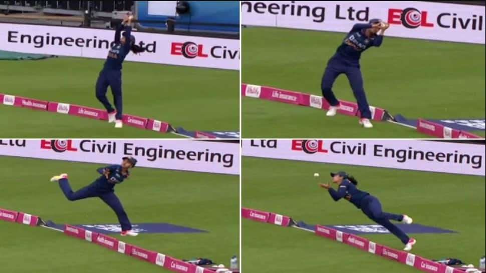 Harleen Deol takes a jaw-dropping catch during India women’s T20I opener vs England - WATCH