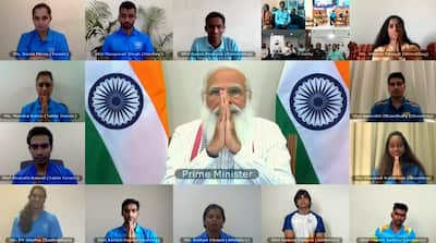 PM Narendra Modi interacts with Indian athletes' contingent bound for upcoming Tokyo Olympics