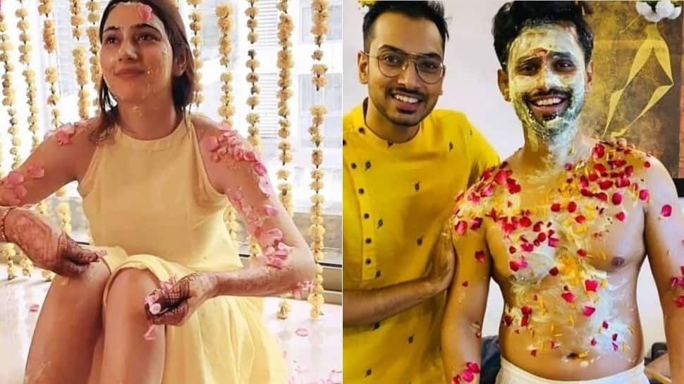 &#039;Dishul&#039; wedding: Rahul Vaidya-Disha Parmar&#039;s haldi ceremony pics are out and they&#039;re glorious!