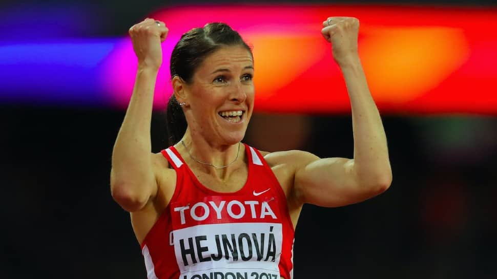 Czech Republic's Zuzana Hejnova, a two-time world champion in the 400-meter hurdles, won’t compete in the Tokyo Olympics due to an Achilles tendon injury. (Source: Twitter)