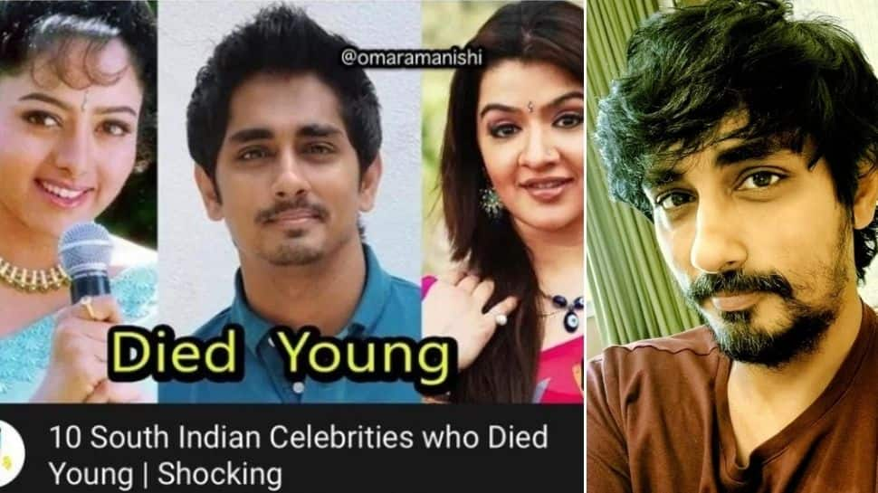 Actor Siddharth reports YouTube video that claimed he&#039;s dead, gets bizarre response!