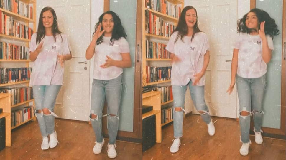Dia Mirza and stepdaughter Samaira Rekhi twin in white and dance together - Check video