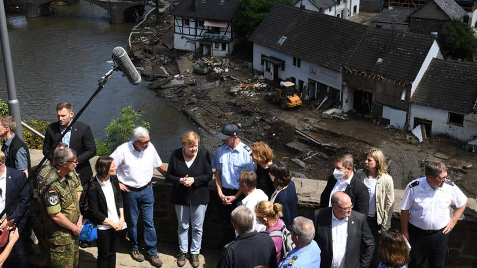 German chancellor at flood-hit areas