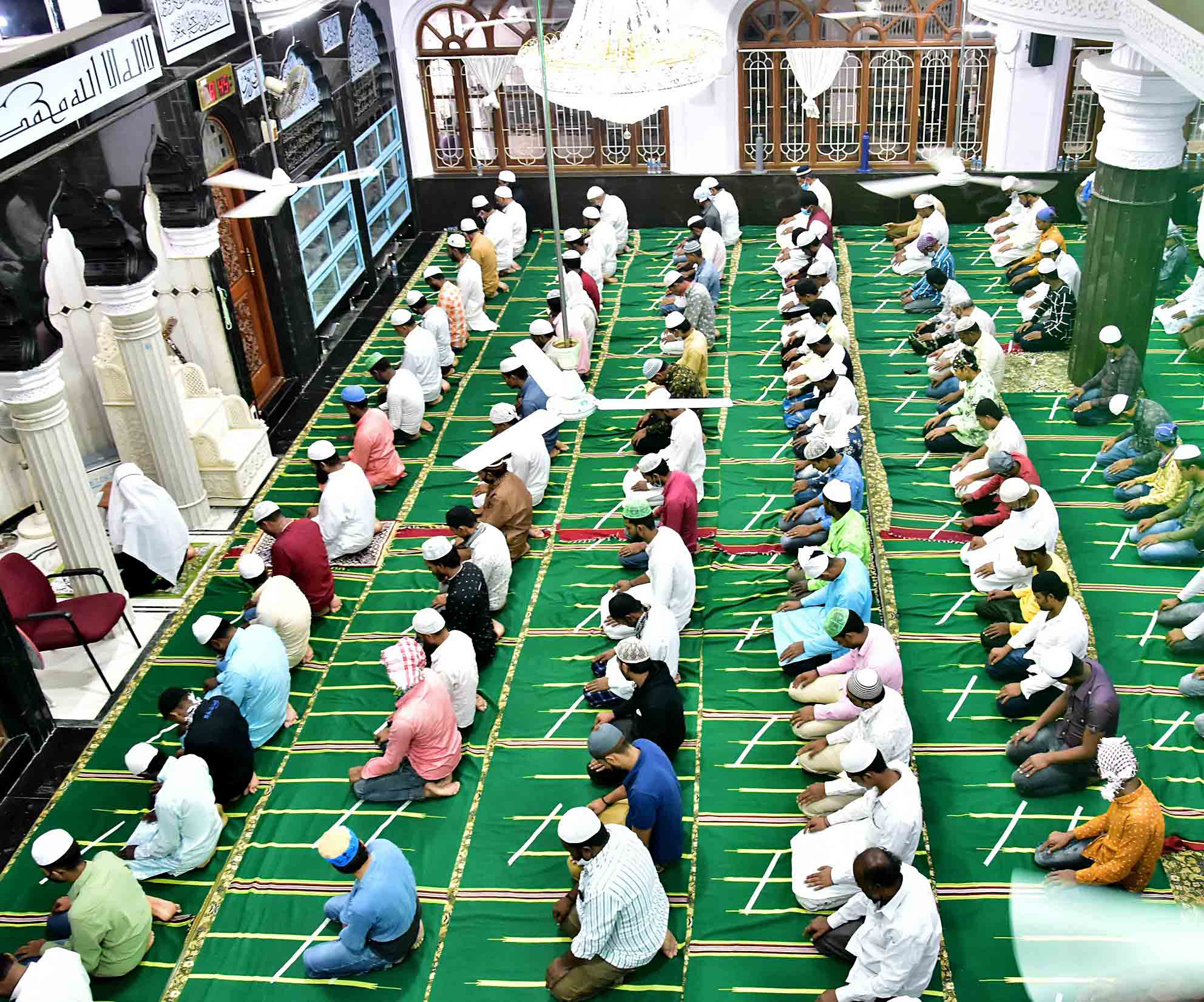 Muslims offer prayers on the occasion of Eid-al-Adha