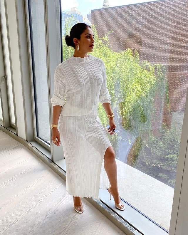 Priyanka Chopra slays in white slit dress!