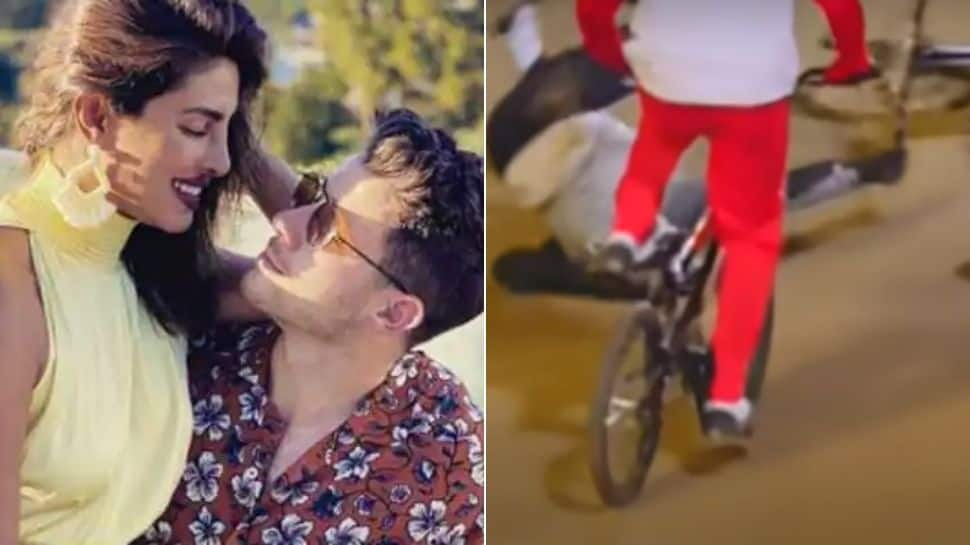 Priyanka Chopra&#039;s hubby Nick Jonas bike accident video goes viral among netizens - Watch!