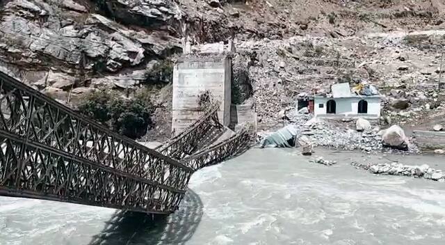 Multiple landslides near Batseri Sangla valley in Kinnaur district