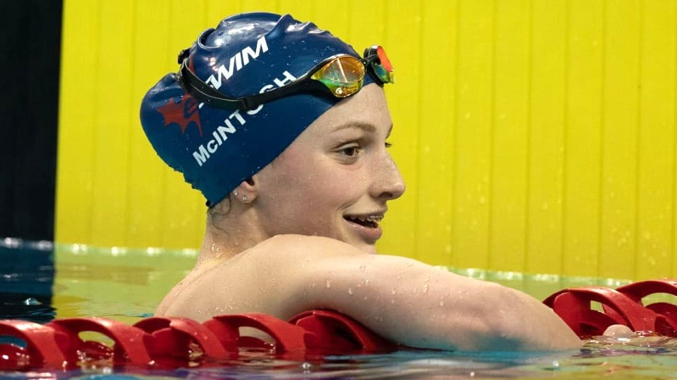 Canada's Summer McIntosh, aged 14 set a new national record when she finished a 400-meter freestyle heat in 4:02.72 at Tokyo Olympics. (Source: Twitter)