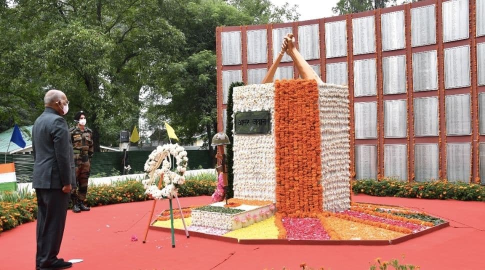 President Ram Nath Kovind paid tributes to soldiers who sacrificed their lives in defending the nation.