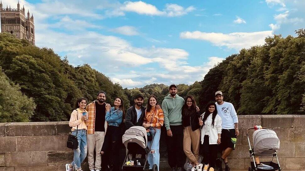 Anushka Sharma drops perfect &#039;fambam&#039; moment from England as cricketers pose with their better halves - See pic