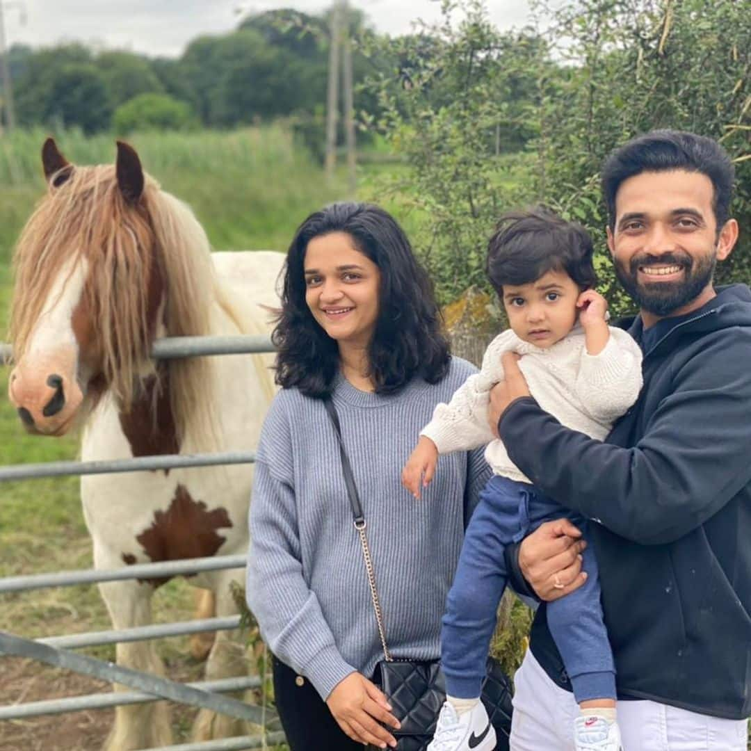 Ajinkya Rahane with wife