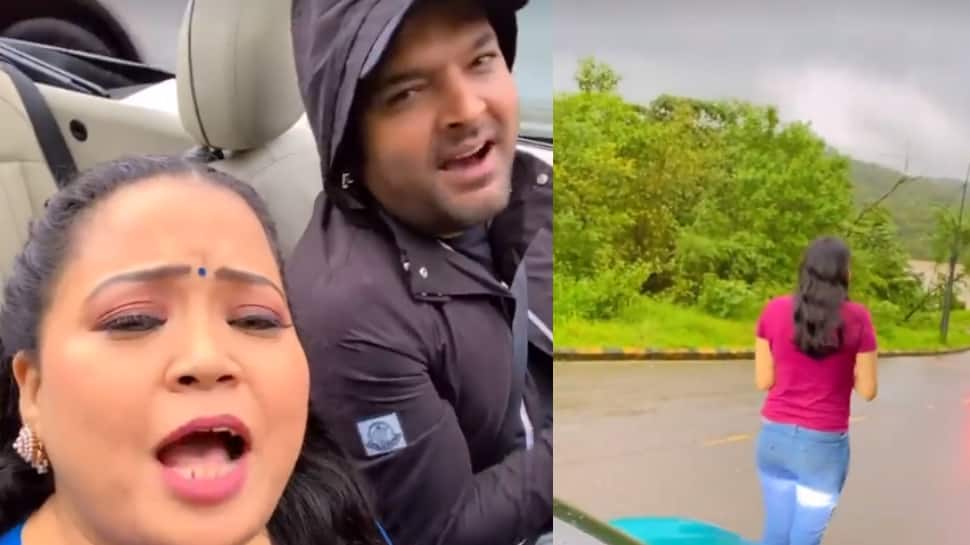 Kapil Sharma and Bharti Singh frighten a fan by crooning ‘Bachpan Ka Pyaar’ on a highway - Watch