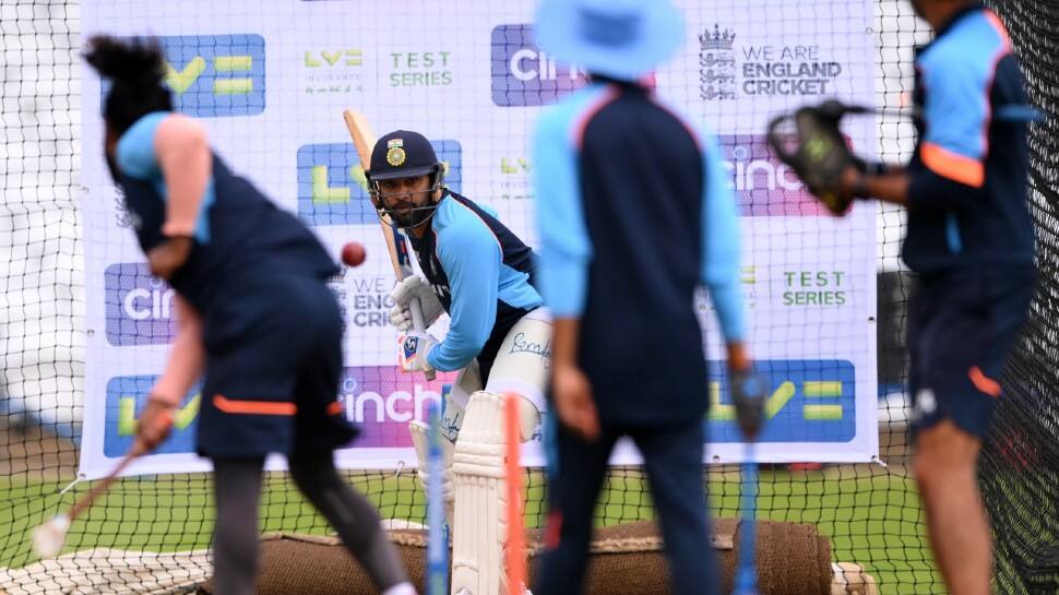 India opener Rohit Sharma bats during a practice session at Trent Bridge in Nottingham ahead of first Test against England. (Photo: BCCI)