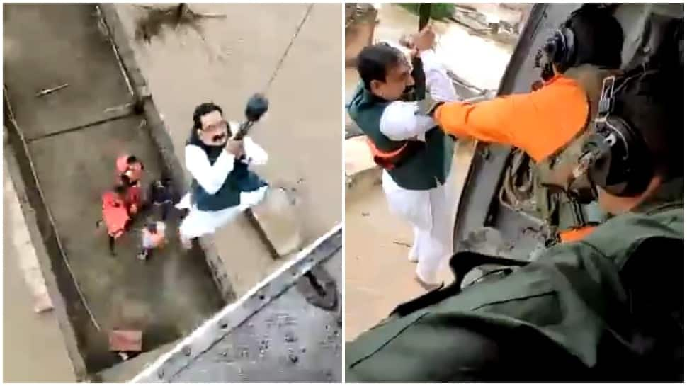 Madhya Pradesh Home Minister Narottam Mishra gets stuck in flood-hit Datia village, airlifted by IAF chopper