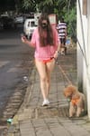 Giorgia Andriani spotted with her pooch