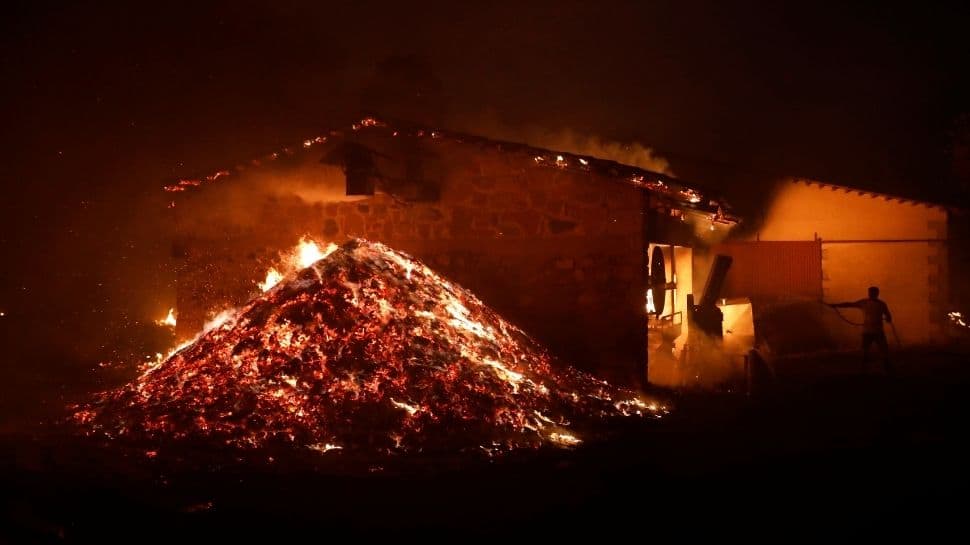 Fire rages on just outside the birthplace of the ancient Olympics