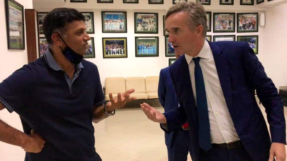 Watch: Rahul Dravid ‘coach’ Kannada to British High Commissioner Alex Ellis