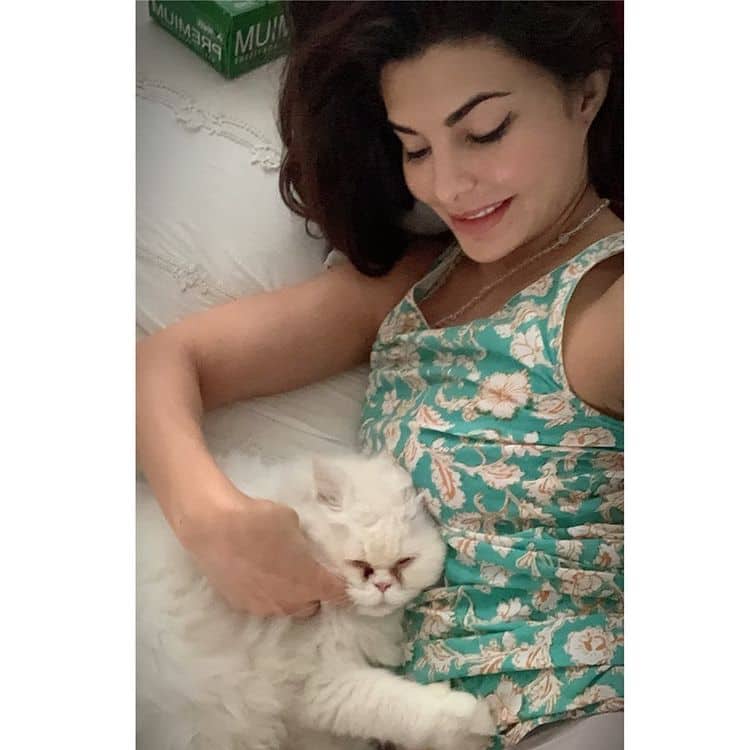 Jacqueline poses with cat Loki