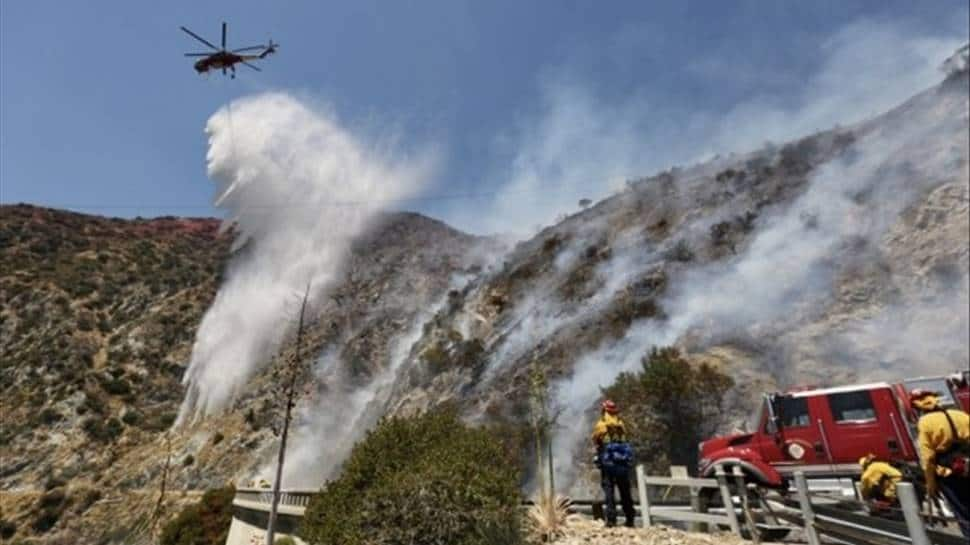 Firefighters fighting blaze