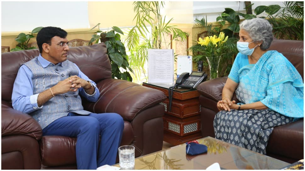 Health Minister Mansukh Mandaviya meets WHO chief scientist Soumya Swaminathan for Covaxin approval 